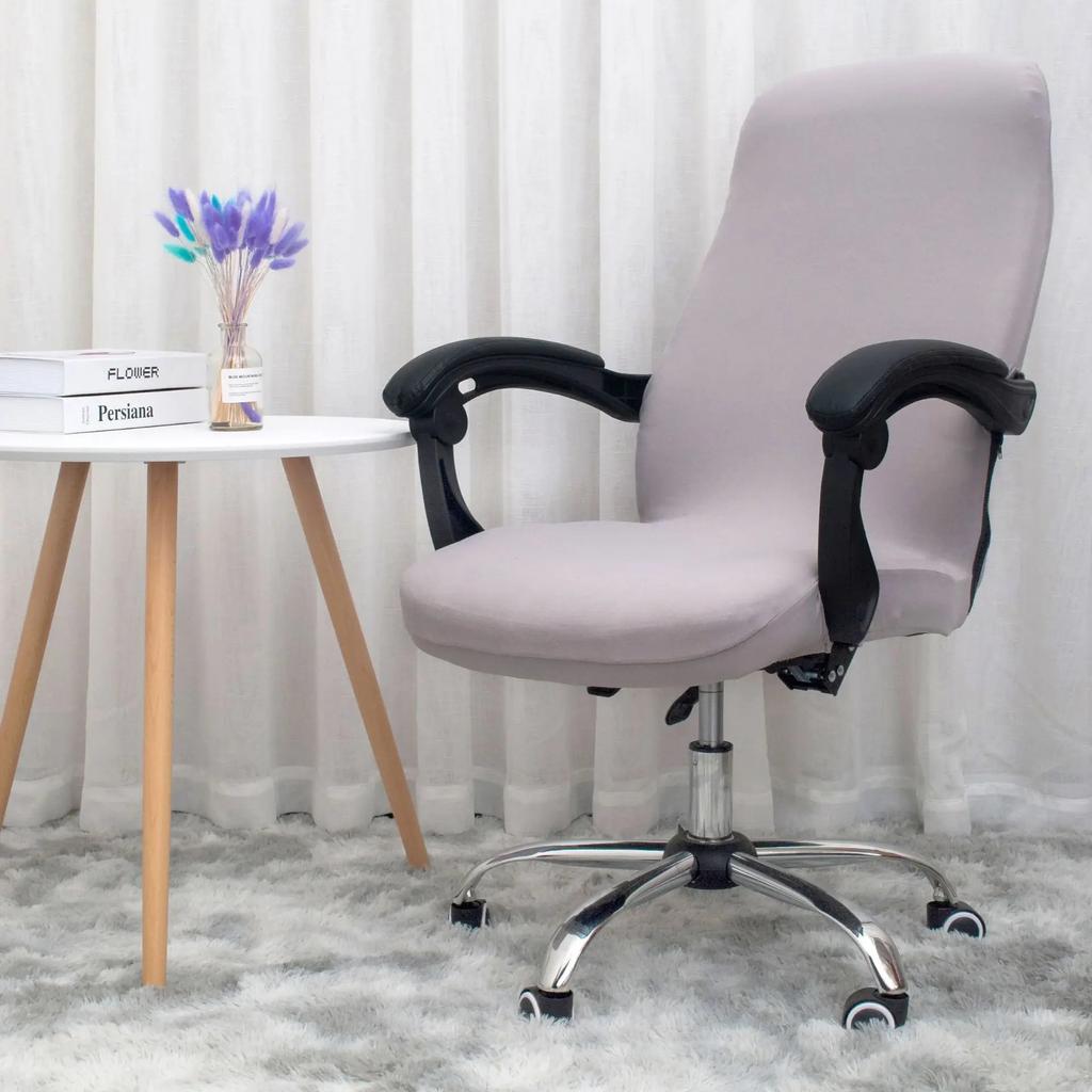 Solid Color Office Chair Cover Elastic Printed Rotating Armrest Lifting Computer Seat Covers Anti-dirty Decor Chair Protectors