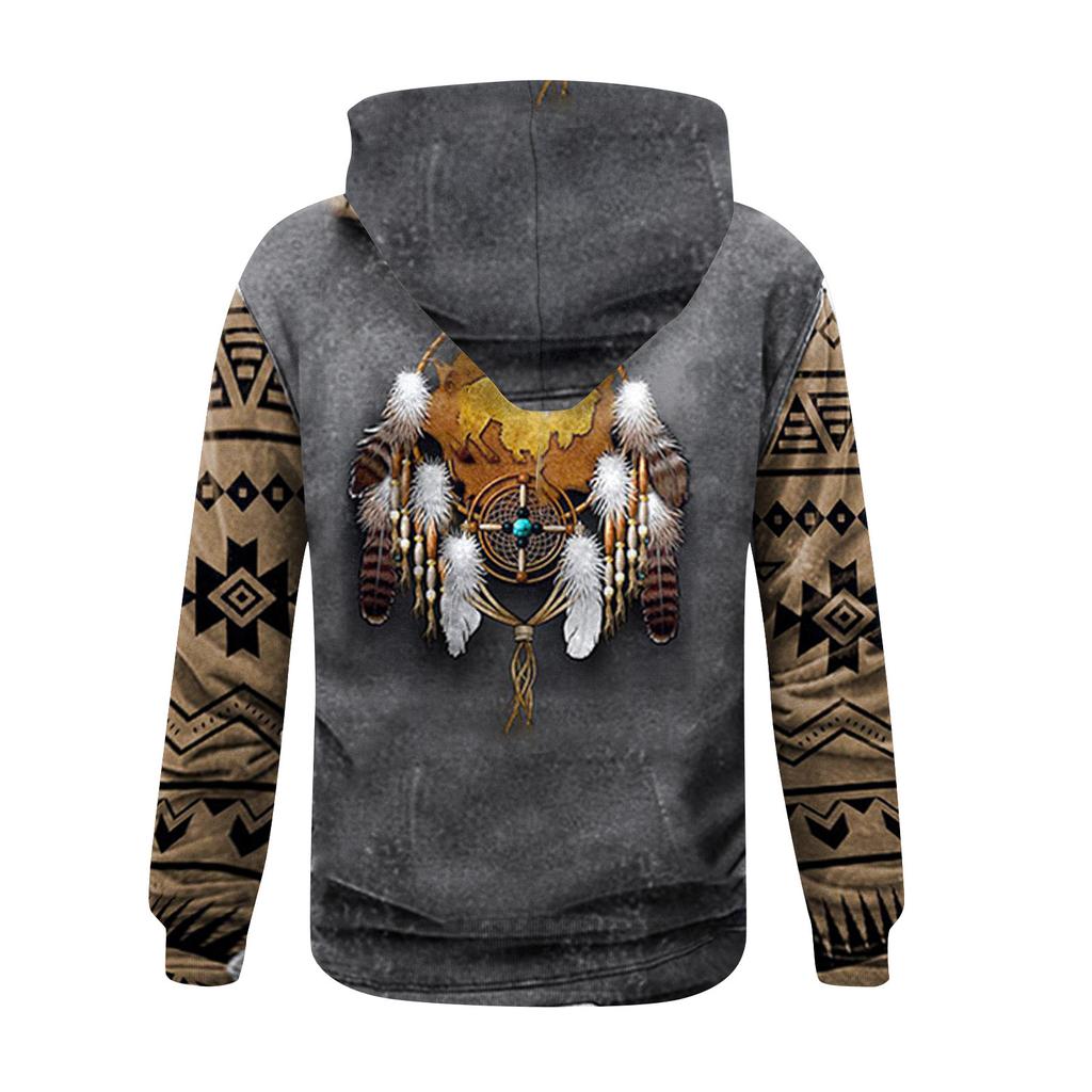 Модный свободный мужской и женский свитер с капюшоном с длинным рукавом и принтом