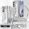 For Samsung Galaxy Z Fold 8 Ultra / 7 6 5 4 3 Plating PC Double Hinge Protect Stand Pen Slot Case with Tempered Glass Stylus Pen