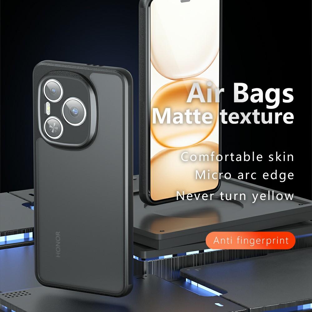 For Honor Power 5G Case Skin-Touch TPU + PC Matte Phone Back Cover, Transparent Black