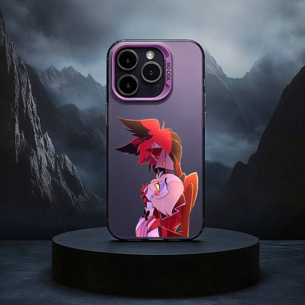 H-Hazbin-IN H-Hotel-EL Чехол для телефона для iPhone17,16,15,14,13,12,11 Plus,Pro Max Черный Конфетный серебристый чехол для телефона