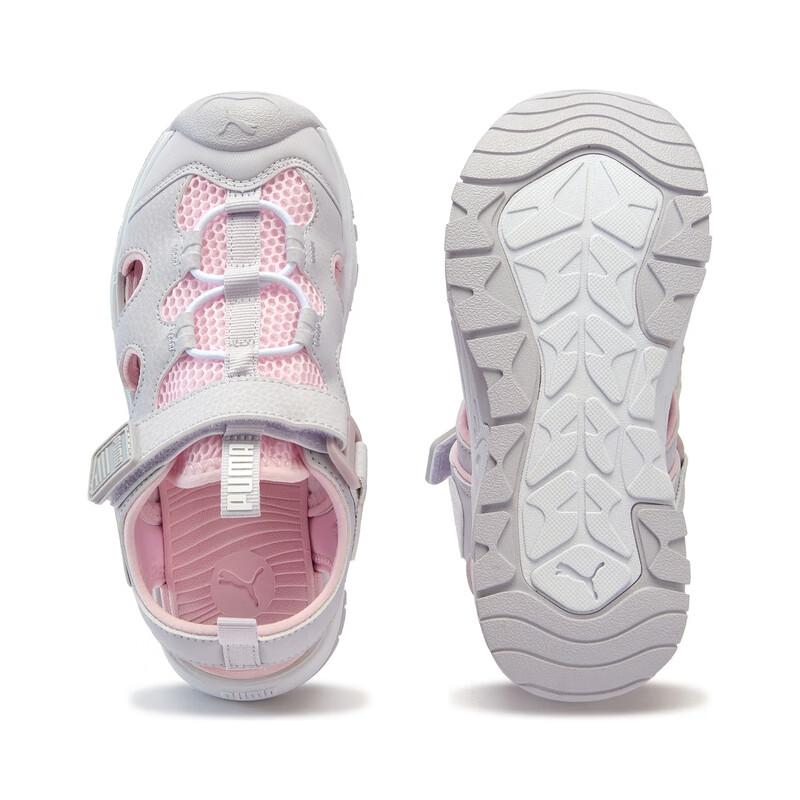 Puma Fun Racer Terra Ткань Удобные Универсальные Дышащие Низкие Детские Сандалии Детские сандалии Серый Розовый 406339-04