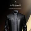 Futing Men's Lambskin Baseball Collar Leather Jacket