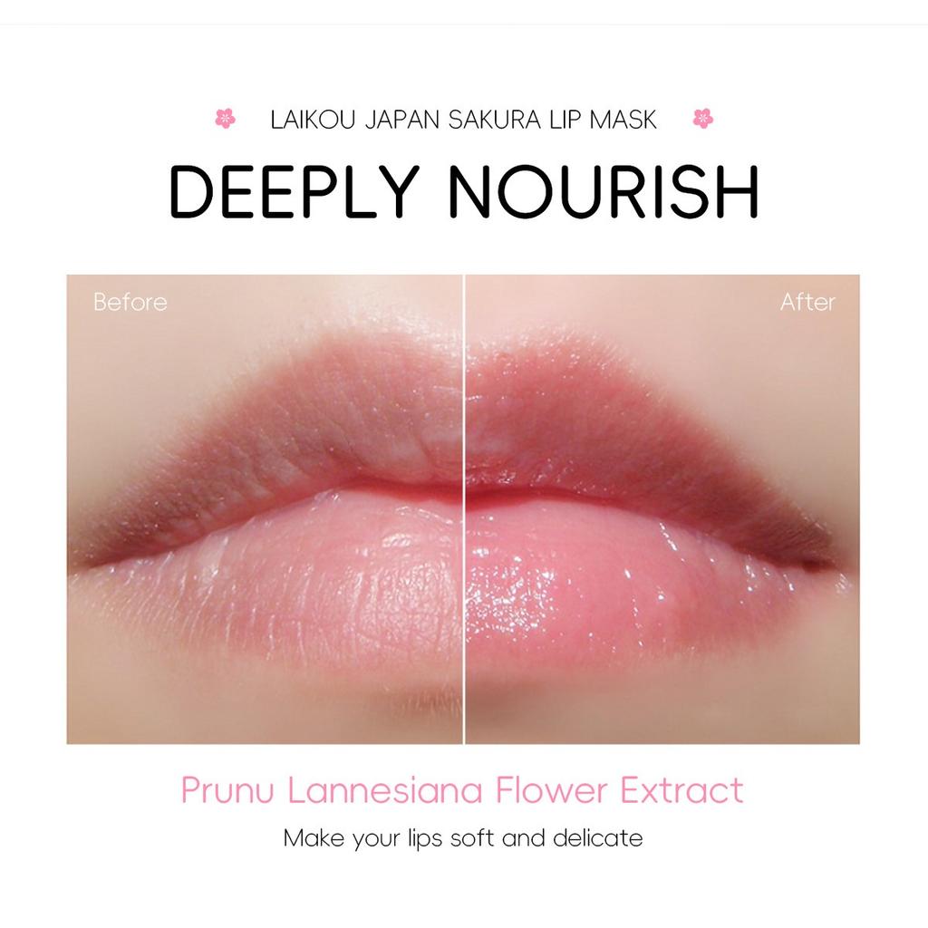 LAIKOU Cherry Blossom Lip Mask 8g Elastic Tender увлажняющая увлажняющая маска для губ