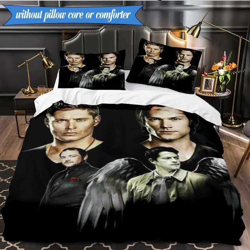 Super-natural Darkness Deliverance 3pcs Bedding set,Ideal for Bedroom, Dormitory,Including Duvet Cover And 2pcs Pillowcases,Fan gifts