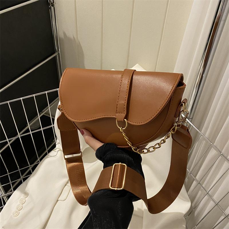 Bag Fashion Saddle Bag Simple Texture Pu Women'S Bag Daily Commuter Shoulder Bag Crossbody Women'S Bag