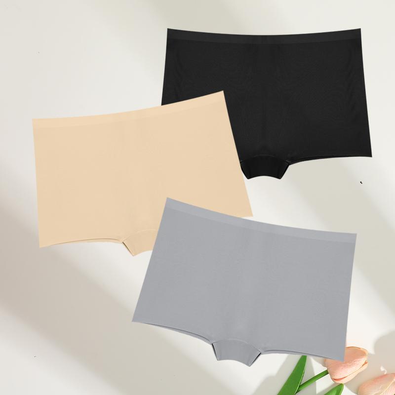 FINETOO 3pc Seamless Soft Boyshort Women's Panties Sexy Breathable Invisible Underwear Female Soild Comfortable Stretch Lingerie