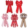 Christmas Decoration Bow Red Bow Christmas Tree Decoration Linen Ribbon Christmas Tree Decoration Bow