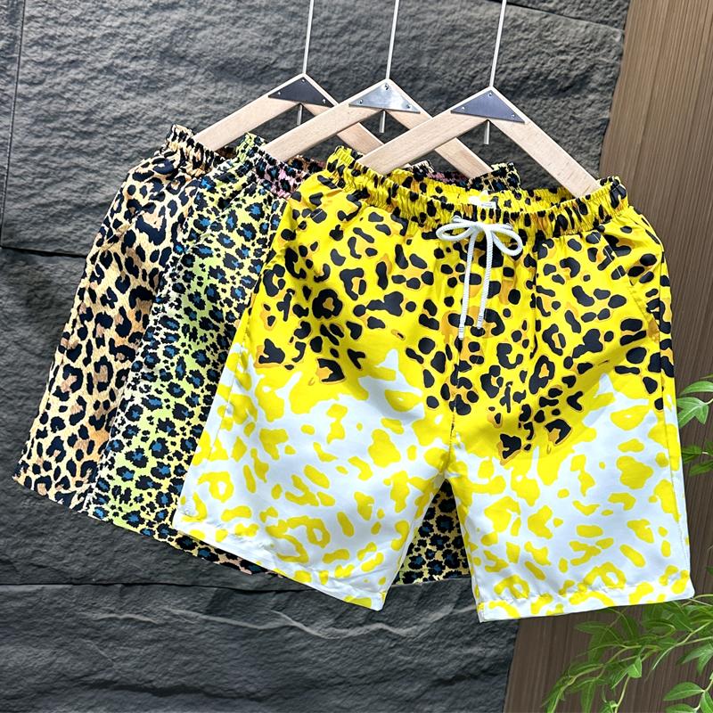 Плюс размер M-7XL летние шорты мужские эластичный пояс леопардовый принт повседневные шорты летняя одежда
