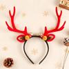 Bowknot Antlers Headband Plush Ball Elk Hair Hoop Deer Horn Hair Band  Festival Decoration