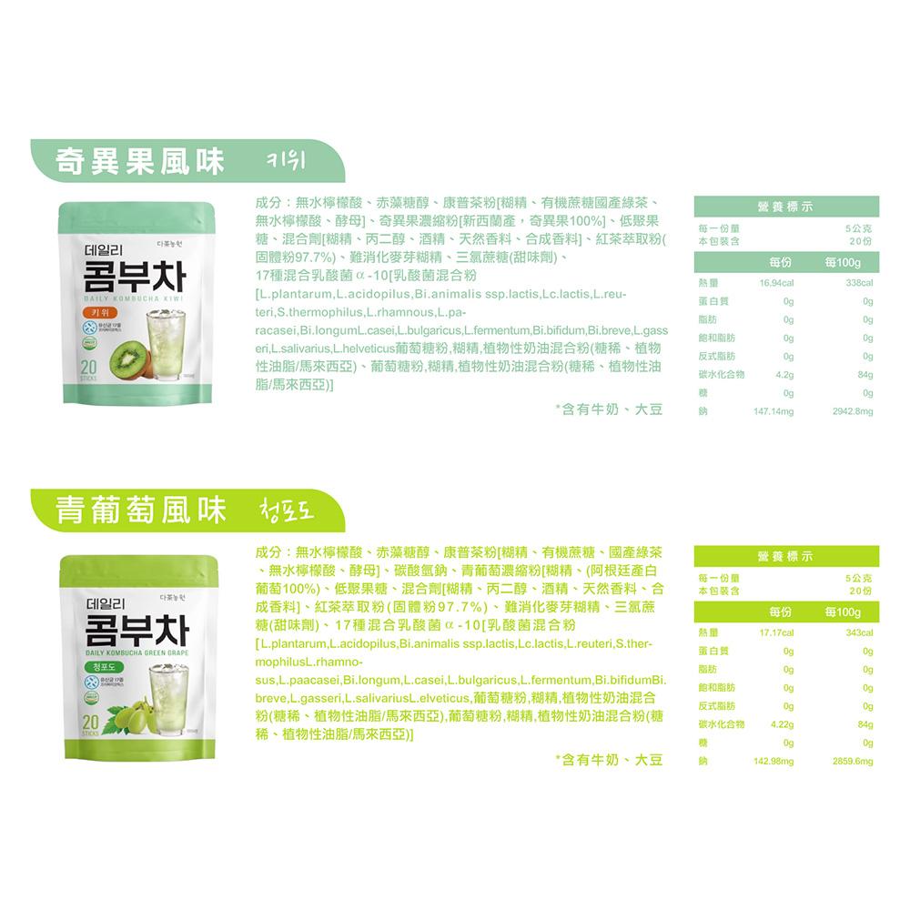 DANONGWON DAILY KOMBUCHA -20 палочек/1 упаковка, Kbeauty, образец