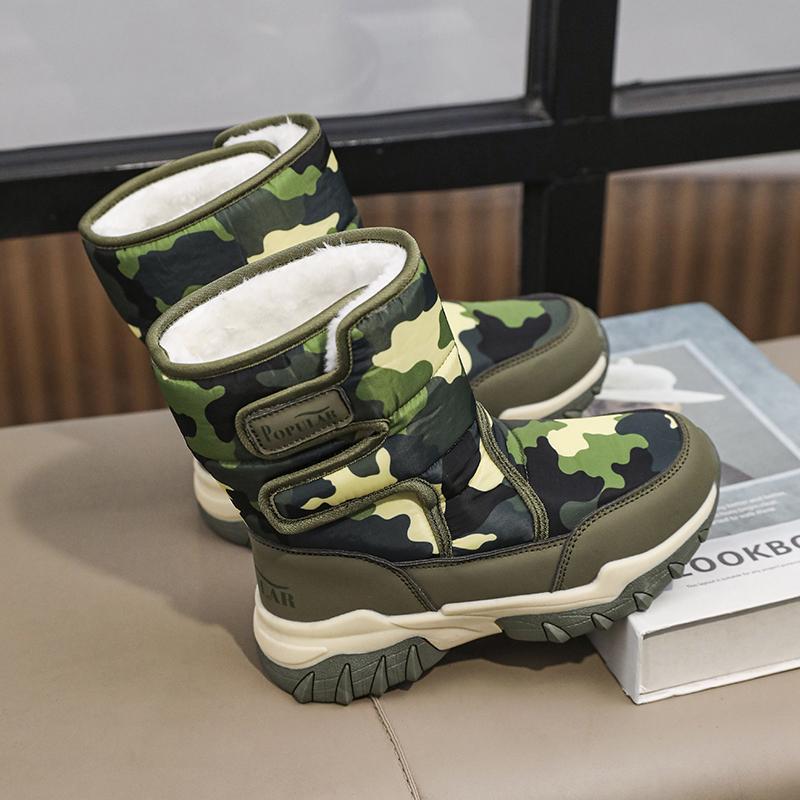 2024 Осень-Зима Мальчики/Девочки Уличные Теплые Детские Зимние Сапоги Большие Размеры 31-40