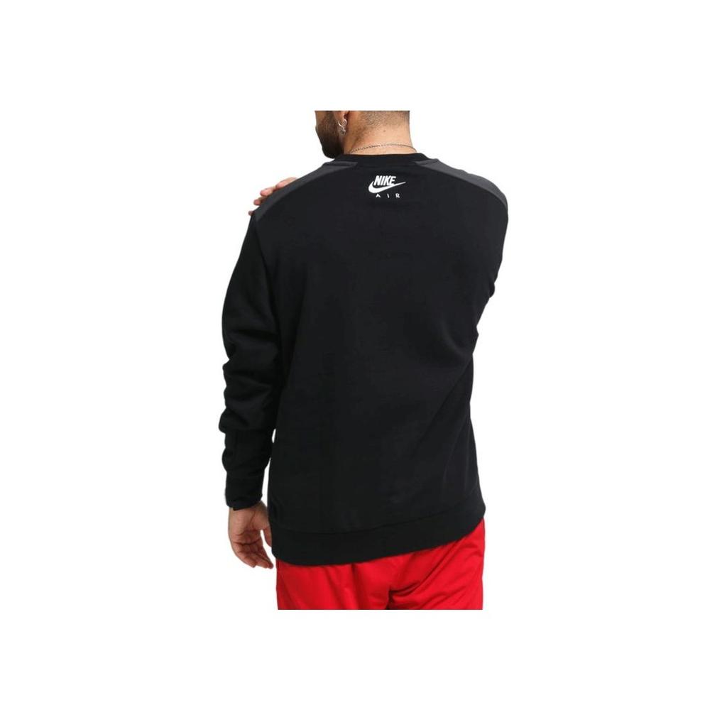 Nike Air Logo Printed Crew Neck Pullover Long Sleeve Sweatshirt Men Sweatshirt Black DA0220-010