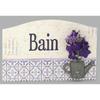 [R6580] - 'Lavender' Purple Beige Wooden Door Sign (bath) - 12x8cm