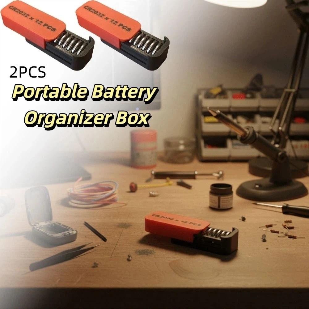 Shockproof Design Button Battery Organizer Portable Battery Organizer Box Outdoor Travel