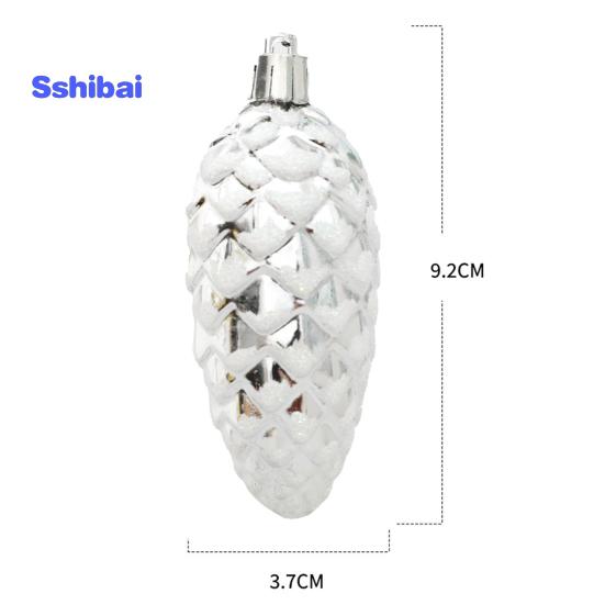 5 шт./кор., рождественские висячие сосновая шишка, блестящие многоразовые небьющиеся украшения для рождественской елки, пластиковые сосновые шишки, украшение для вечеринок