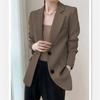 Early Spring New Korean Style Fashionable and Versatile Design Niche Suit Brown Small Suit Jacket for Women