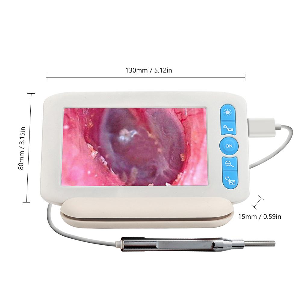 Цифровой отоскоп с 6 светодиодами, 32G TFcard, 3,9 мм, 1080P, камера для наблюдения за ушами, 4,3 дюйма