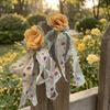 Fabric Chiffon Petal Drop Earrings Sweet Boho Style Earrings  Pastoral Setting
