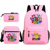 Rhythm Box Game Merchandise Student Bag Sprunki Cartoon Starry Sky Backpack Leisure Bag 3-piece Set D