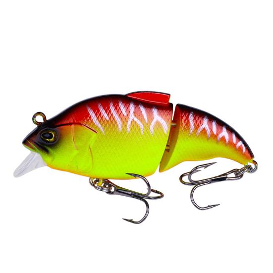 7.5CM/12G Multi-Jointed VIB Fishing Lure with Hooks Realistic 2-Section Swimbait Hard Artificial Bait Freshwater Saltwater Fishing Accessories