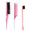 3pcs/set Hair Styling Comb Combination Fluffy Hair Brush Steel Needle Tip Tail Comb Double Headed Eyebrow Brushes Edge Brush