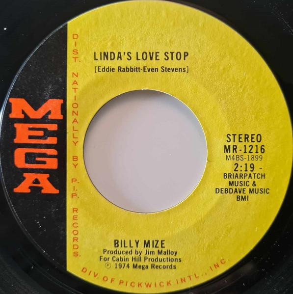 7-дюймовая пластинка BILLY MIZE Lindas Love Stop MR1216 Mega 1974 США Кантри/Фолк Б/у