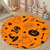 Round Area Carpet Halloween Ghost Pumpkin Witch Hat Spider Boo Orange Kids Playroom Decor