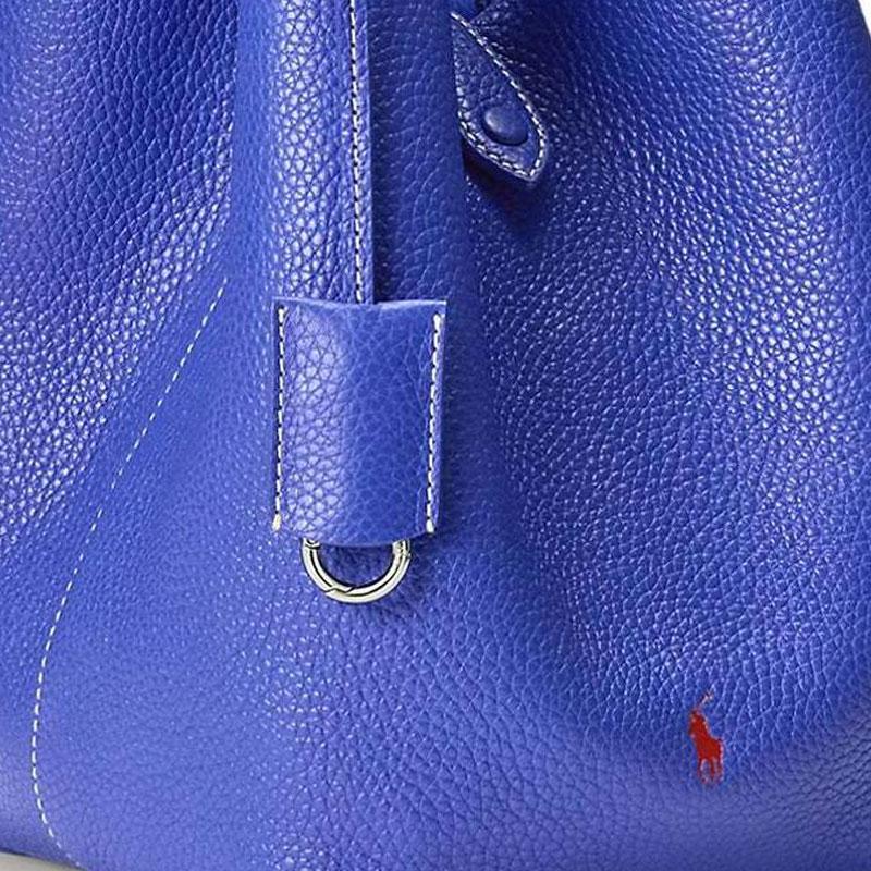 Polo Ralph Lauren Hammered Keychain Pendant Snap Closure Tote Bag Women tote bags Light-Blue 428938031009