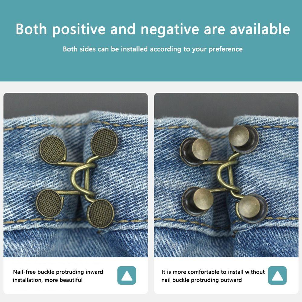 No Sewing Required Adjustable Button Pins Button Clip Pant Waist Tightener Pant Waist Buttons