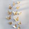3D Home Decor Butterfly with Sticking Pad Shimmer Golden, Set of 12
