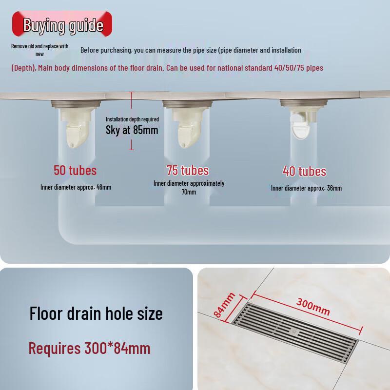 Submarine LTKC50-30 Odor-Proof Rectangular Brass Floor Drain