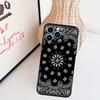 Черный чехол-бандана с узором пейсли для iPhone 16 Pro Max 15 14 13 11 12 17 Pro Max mini 15 16 Plus 16e 17 Air Cover