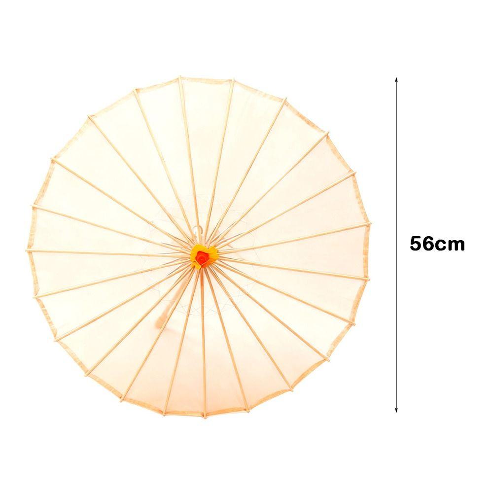 Translucent Silk Dance Umbrella Solid Color Chinese Bamboo Umbrella Outdoor Performance