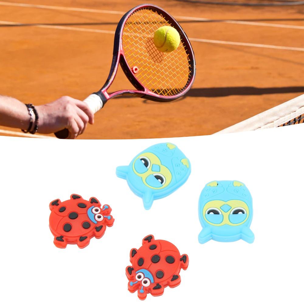 4PCS Cute Animal Shape Tennis Vibration Dampener Cartoon Tennis Racket Dampener  Tennis Practice