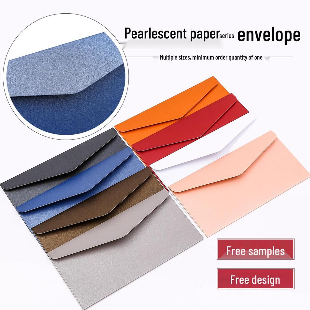 Custom Frosted Pearlescent Envelope with Hot Stamping and Logo Printing