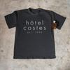Ретро Футболка Hotel Costes Мужская Женская Минималистичный Принт Логотипа Хлопок Короткий Рукав Повседневный Уличный Топ