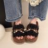Retro Thick-soled Height-increasing Fluffy Slippers for Women's Outer Wear 2025 New Autumn and Winter Super-hot Fluffy Explosive Cotton Slippers