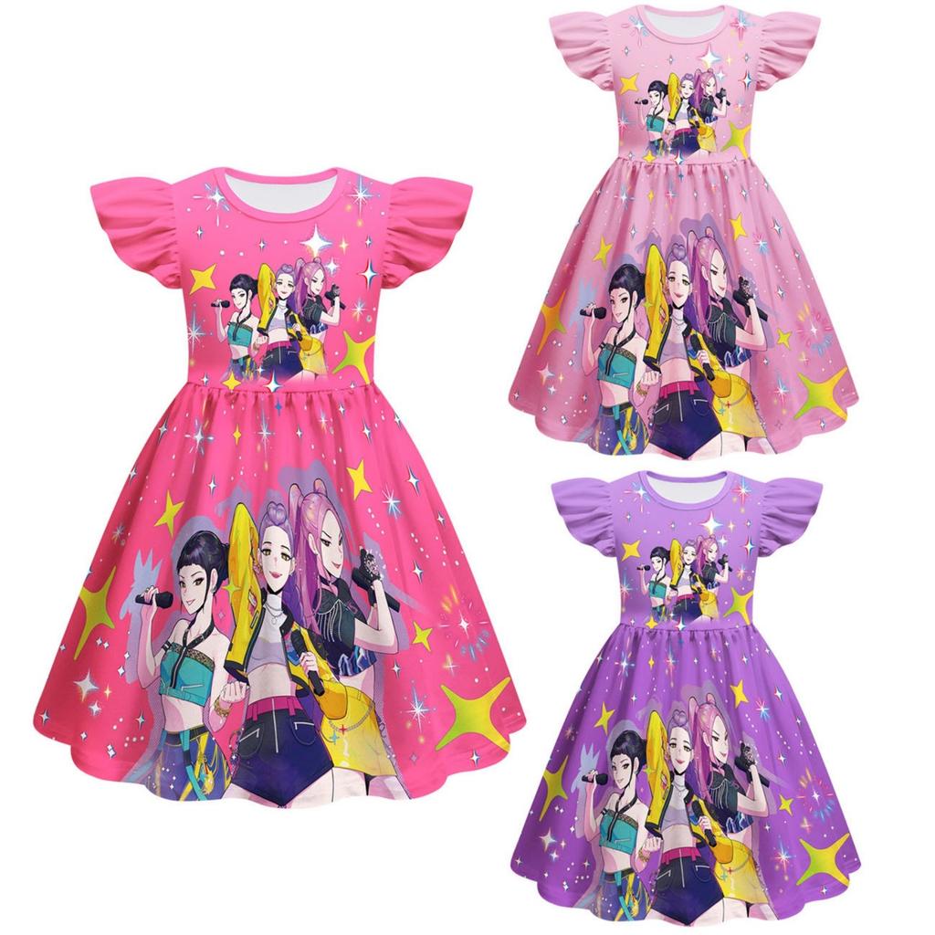 Girls Witch Girls Flying Sleeves Children's Dress Children's A-line Skirt
