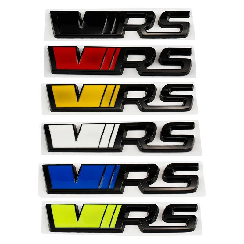 AAABV1 3D Metal VRS Sticker Car Styling for Skoda VRS Octavia Elroq Fabia Rapid Superb Kodiaq Front Grille Emblem Rear Trunk Decals