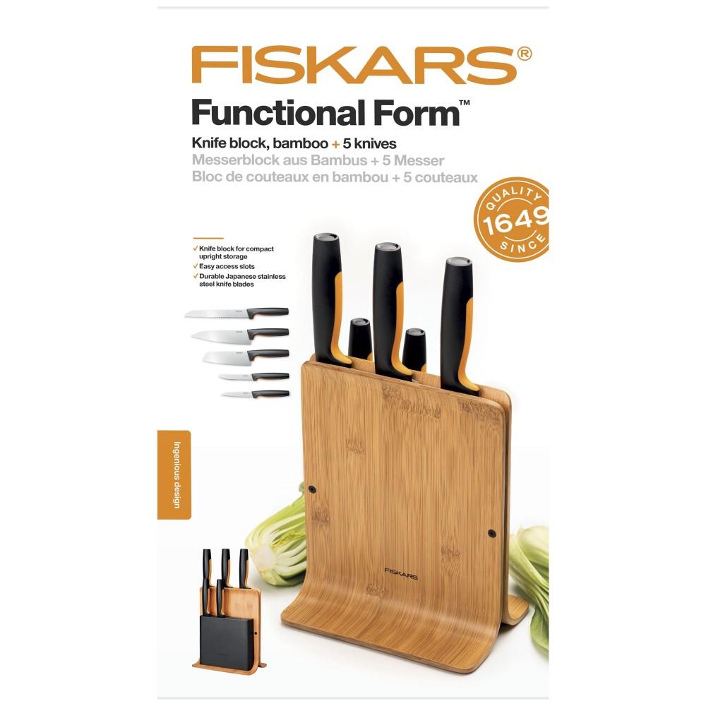 Zestaw 5 Noży W Bloku Bambusowym Functional Form™ 1057552