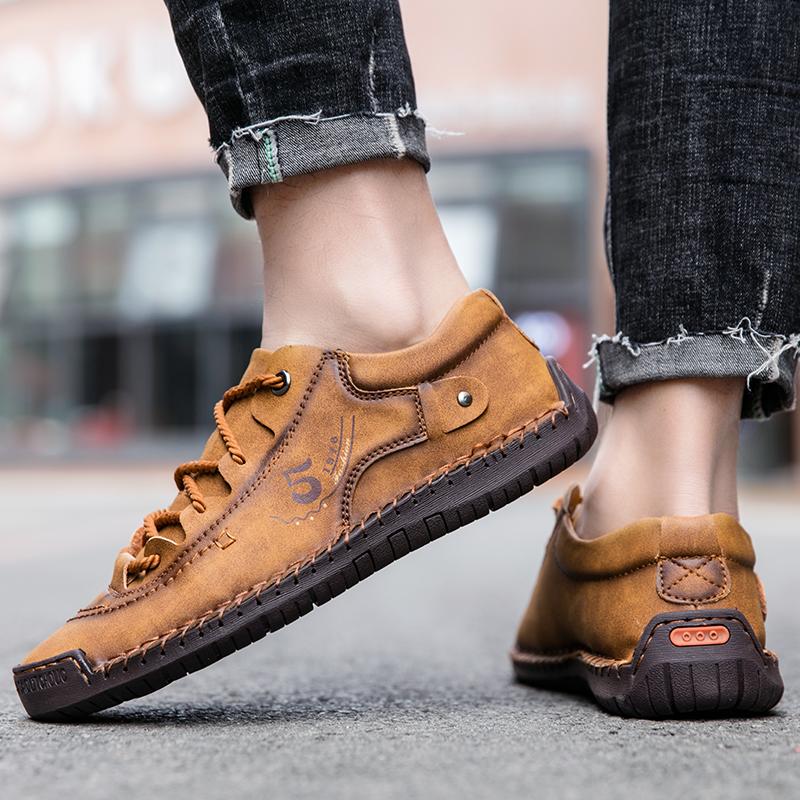 Spring/Autumn Fashion Men's Large Size Loafers Men's Handmade Leather Shoes Driving Car Shoes Men's Loafers