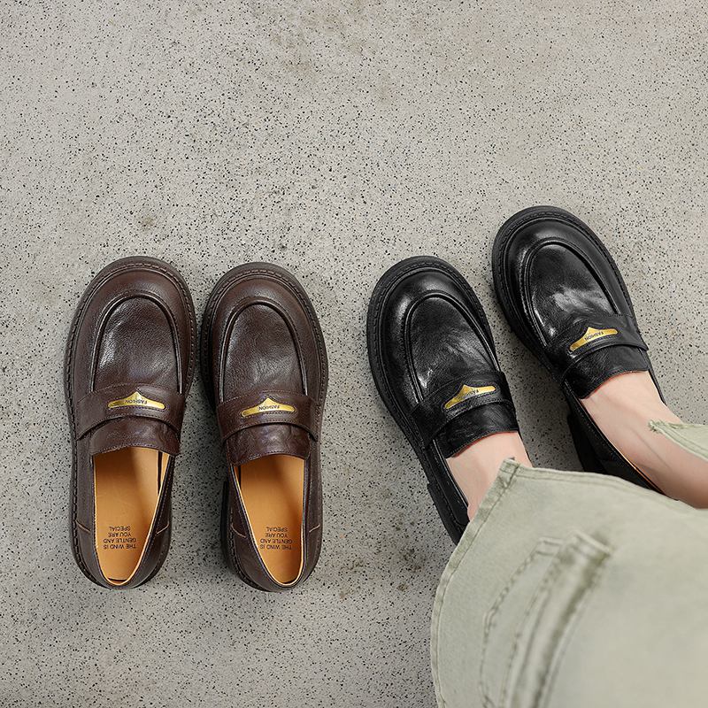 Krazing Pot Овчина круглый носок низкий каблук осень лето обувь без застежек женские оксфорды туфли металлические застежки лодочки