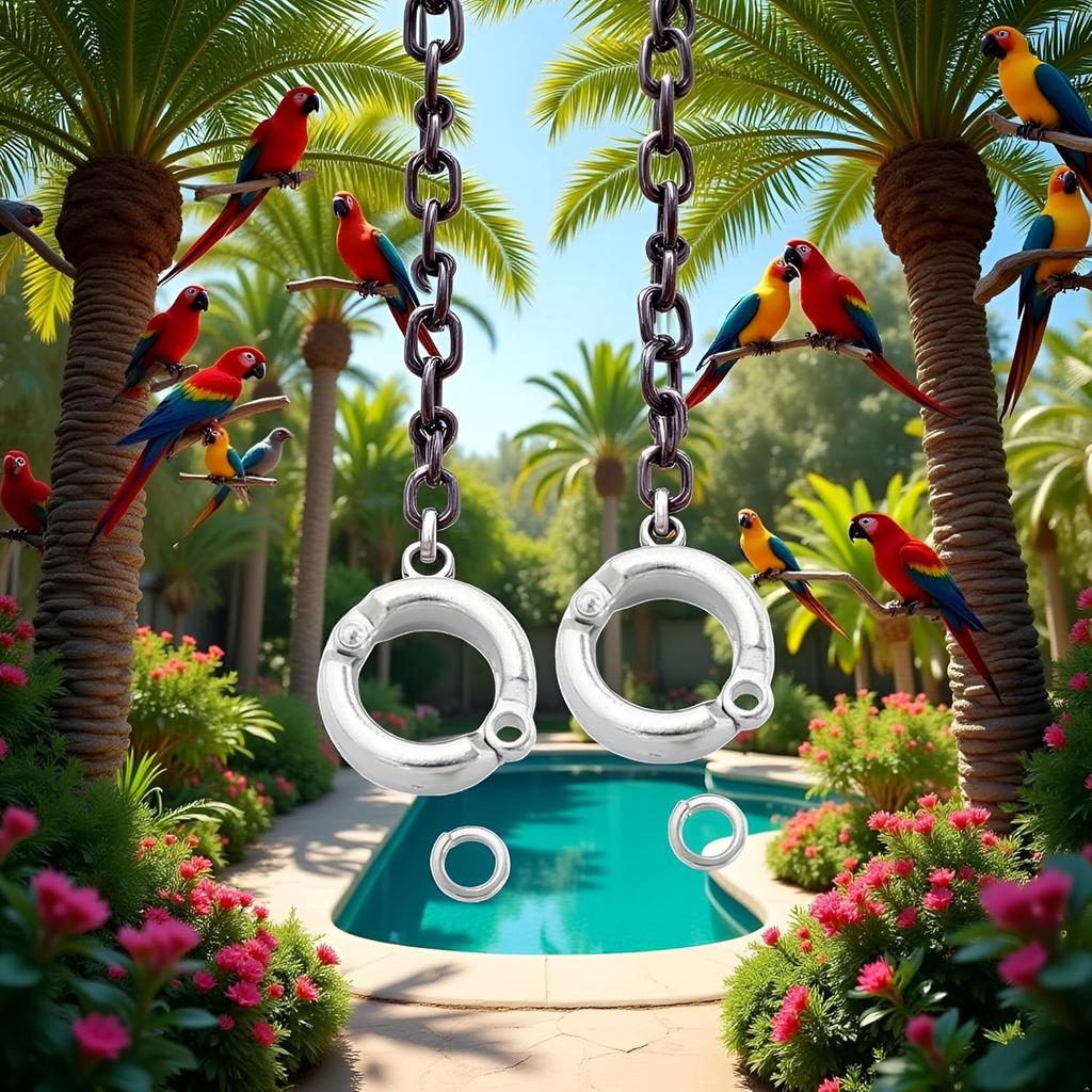 2 шт. Серебряные кольца для лап попугая, Кольца для ног птиц, Металлическое кольцо для ног птицы, Наружное кольцо для тренировки полета, Кольца для ног попугая, Птицы, Открывающийся зажим(Внутренний диаметр 5,5 мм),