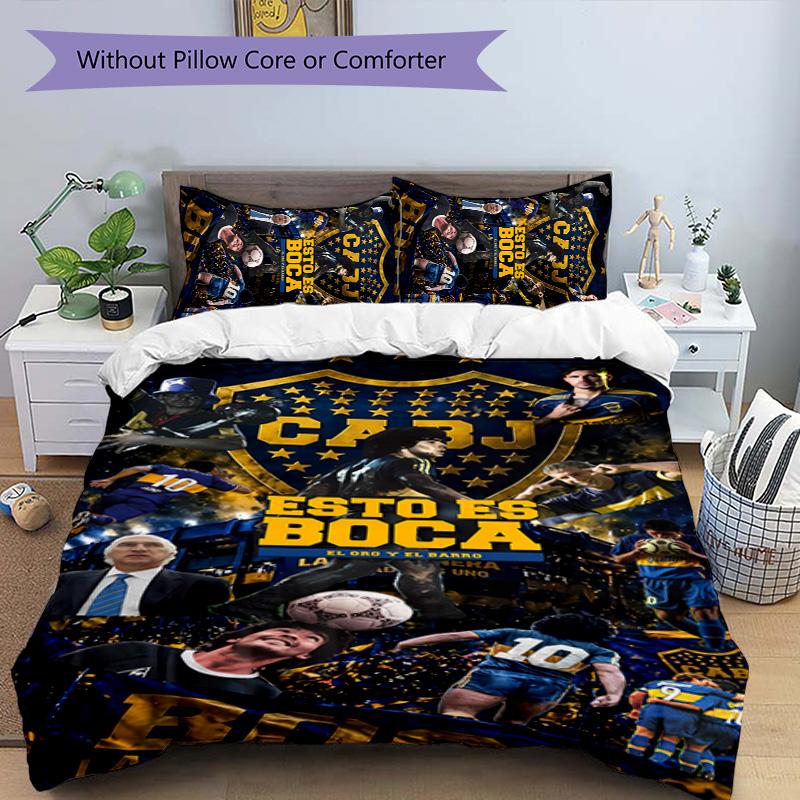 3pcs Club Atlético Boca Juniors pattern bedding set duvet cover set includes duvet cover &pillowcases,perfect all season bedroom decoration&gift