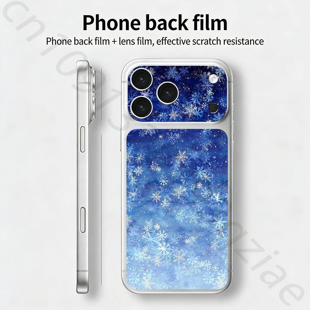 Рождественские Снежинки  Наклейка-Билет Skin Wrap для iPhone 17 Pro/Pro max Защитная Пленка для Задней Панели, Рамки, Камеры