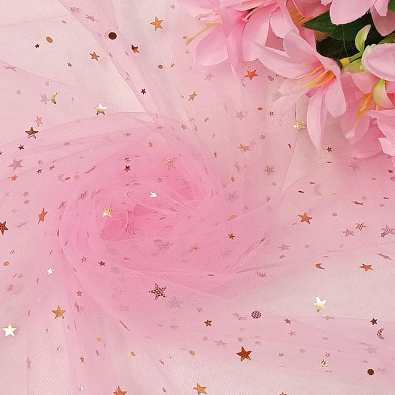 Предварительно нарезанная сетчатая ткань из тюля «Звездная луна» для букетов, юбок для стола и платьев для кукол