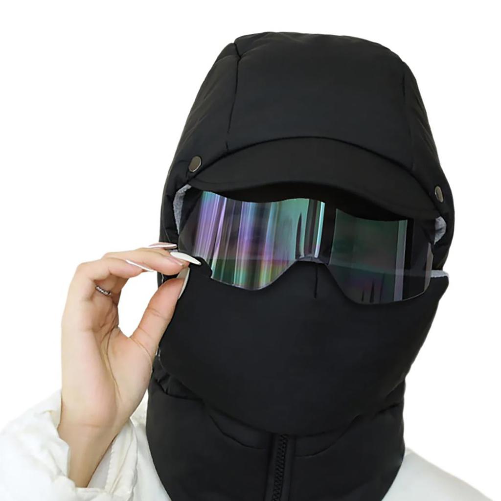 Unisex Ski Mask Windproof Full Face Covers Ski Hat With Goggles Cycling Headgears For Skiing Snowboarding Motorcycling