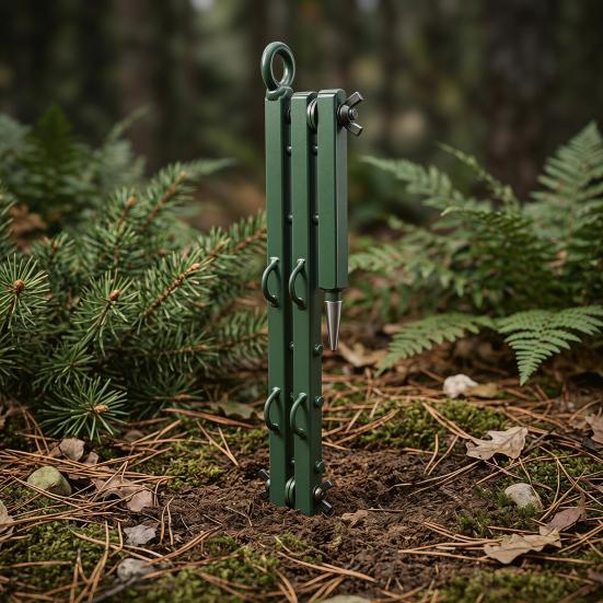 Portable Hunting Concealment Branch Stand, Adjustable Foldable Camouflage Tree Stand with Multi-Hook, Blind Accessory for Deer Turkey Outdoor Hunting