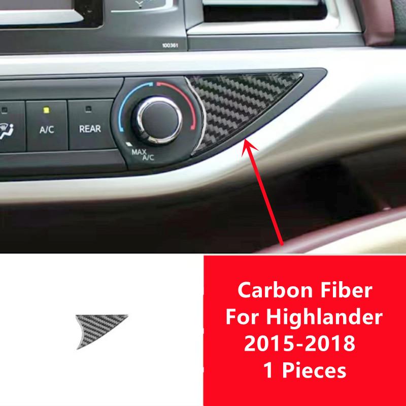 Carbon Fiber Stickers Car Center Console Panel Decorative Cover Trim Strips For For Toyota Highlander Car Interior
